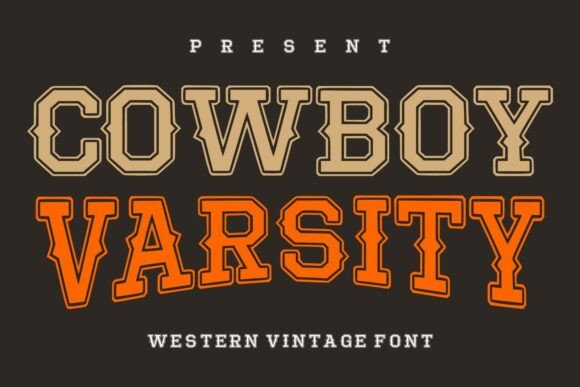 Cowboy Varsity Font: Bold Western Charm for Handmade Labels & Printables