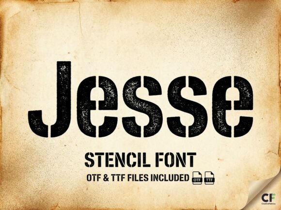 Jesse: A Gritty Industrial Stencil Font for Bold Brand Identity
