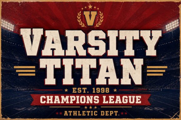 Varsity Titan: A Bold Display Font for Handmade Makers